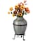 Vintiquewise Rustic Silver Galvanized Barrel Shape Planter and Vase with Metal Stand QI004437 - alternate 1